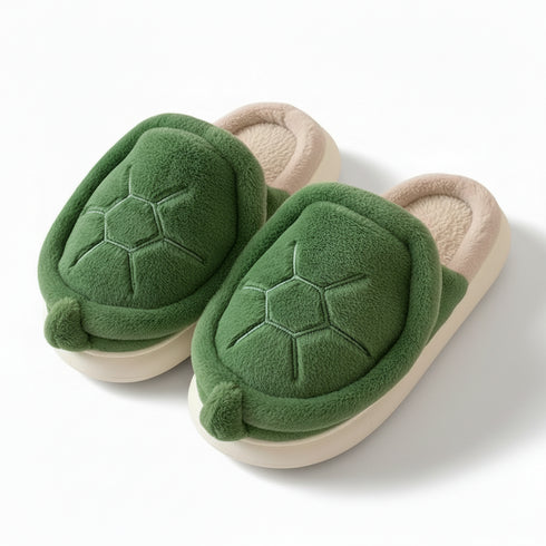 Turtle Shell Plush House Slippers