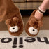 Patch Nose Fuzzy Puppy Face Plush Slippers