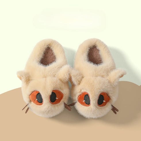 Fluffy Big Eye Kitty Slippers