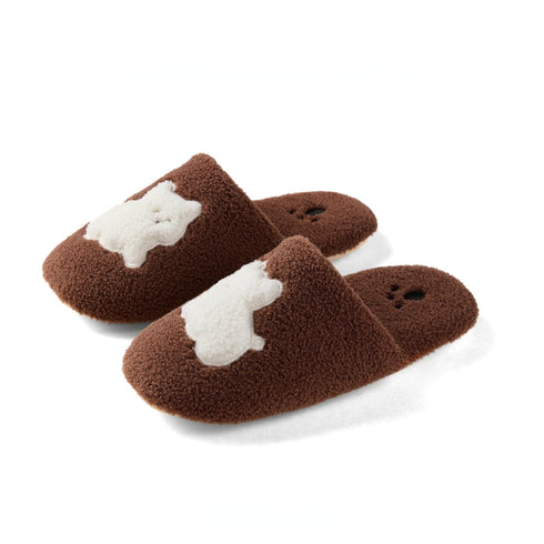 Cozy Fleece Puppy Patch Slippers