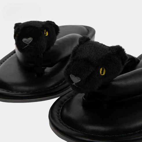 Prowling Panther Puffy Strap Flip Flops
