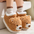 Fuzzy Teddy Bear Bootie Slippers