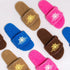 Cozy Sun Embroidered Fuzzy Slides
