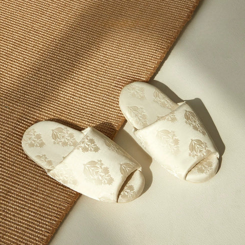 Silky Floral Jacquard Lounge Slides