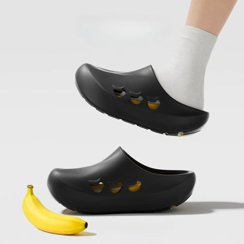 Chunky Banana Cutout Platform Clogs