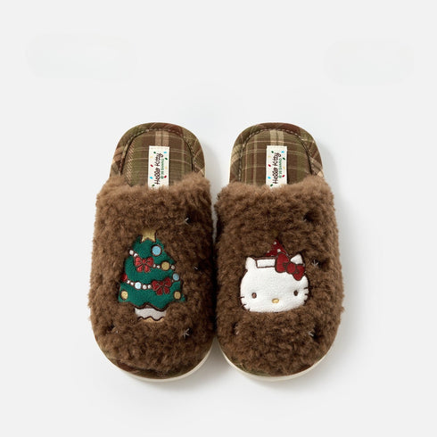 Holiday Tree Fleece House Slippers