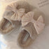 Oversized Bow Plush Home Slippers