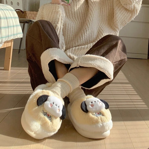 Puppy Ears Fuzzy Slippers