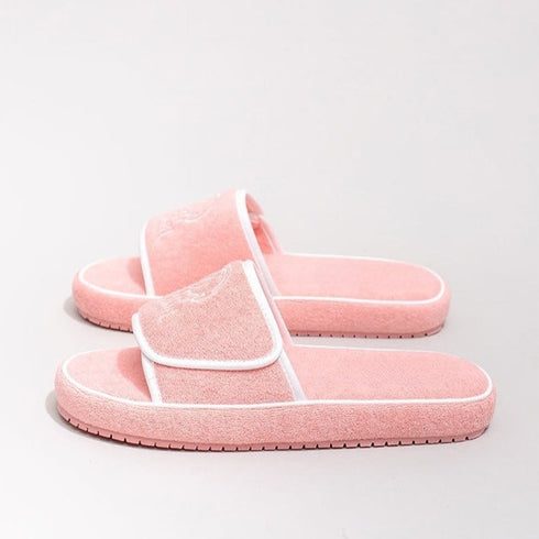 Chunky Terry Cloth Platform Slides
