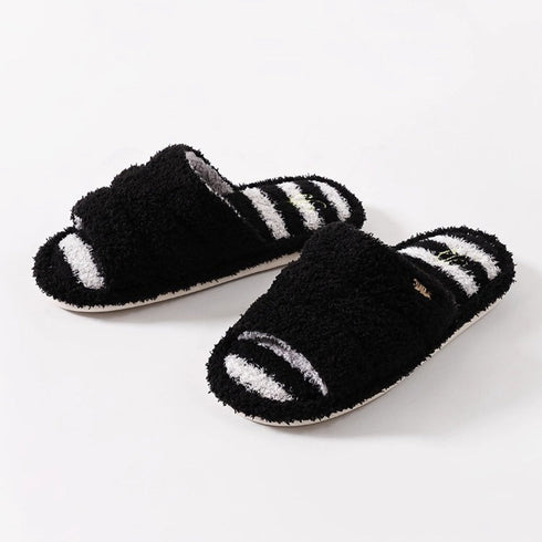 Fuzzy Striped Soft Home Slides
