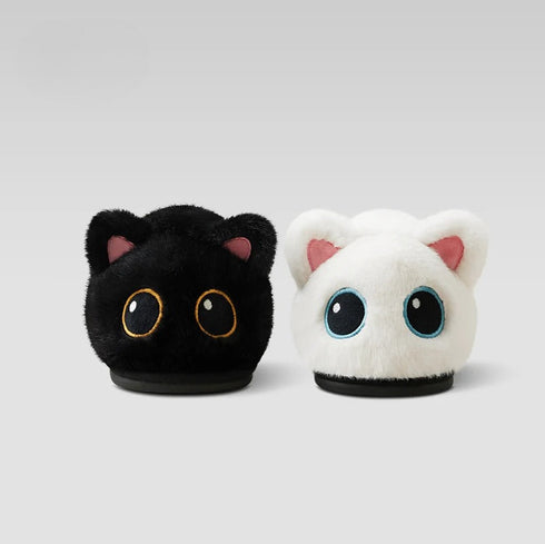 Whimsical Cartoon Cat Plush Slippers