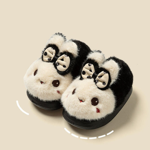 Plush Bunny Bow Kids Slippers
