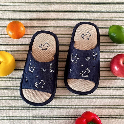 Doodle Pup Linen House Slides