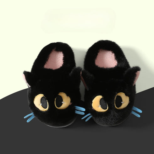 Fluffy Big Eye Kitty Slippers
