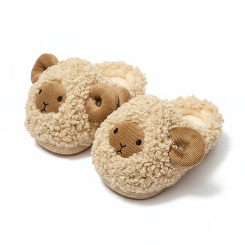 Fuzzy Little Lamb Kids Slippers