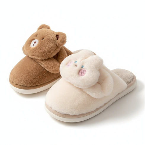 3D Plush Critter House Slippers