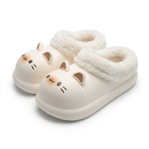 Cat Ear Waterproof Plush Slippers