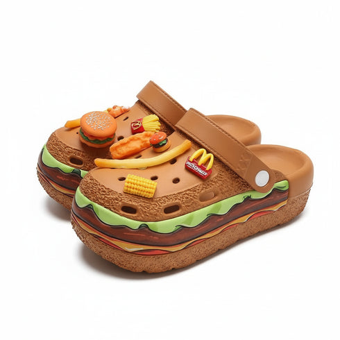 Burger Fries Platform Chunky Clogs