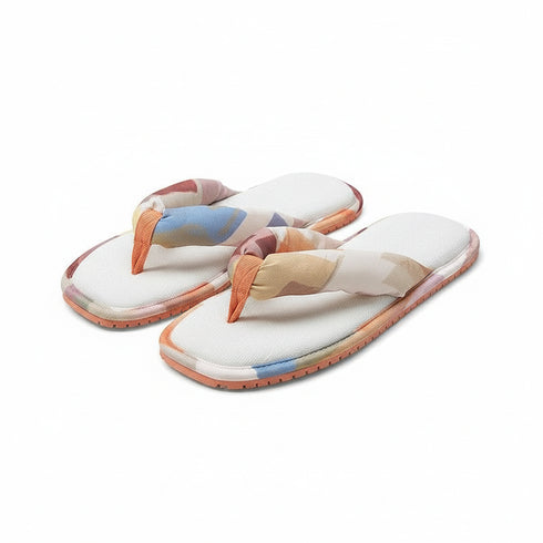 Puffy Geometric Strap Beach Flip Flops