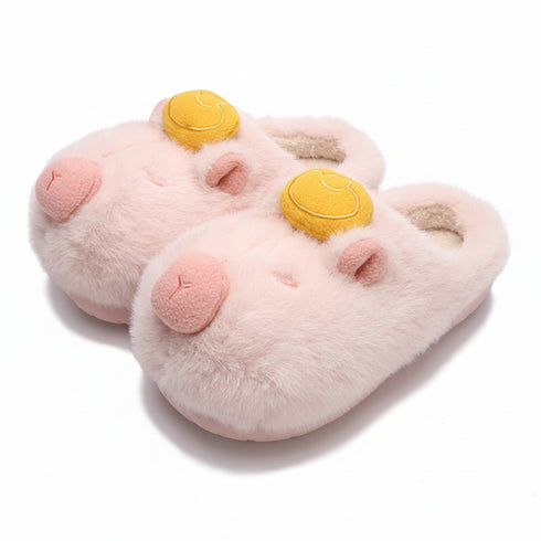 Gold-Ingot Capybara Plush Slippers