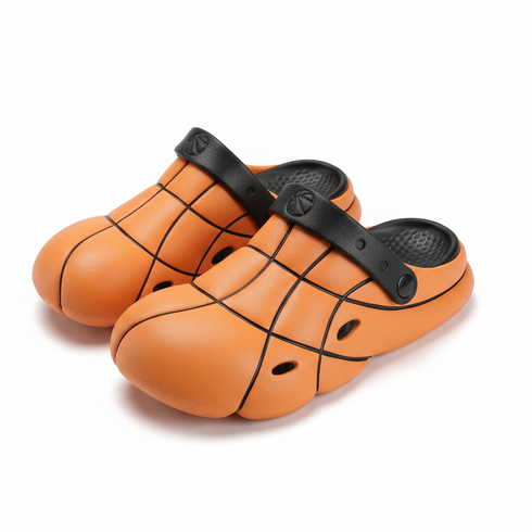 Sporty Basketball Textured Design Clogs