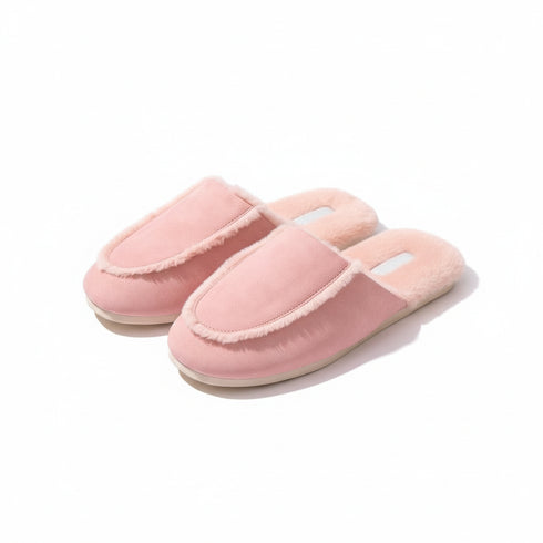 Cozy Nordic Suede Scuff Slippers