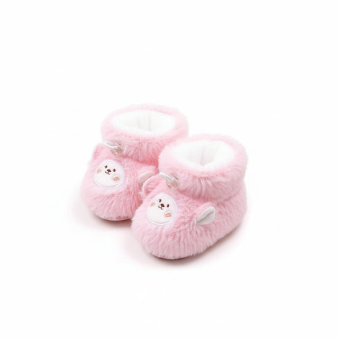Fuzzy Bear Face Soft Sole Boots