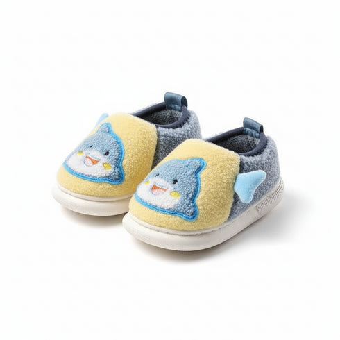 Fuzzy Shark Fin Toddler Slippers