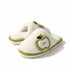Cozy Apple Motif Plush Slides