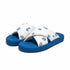 Embroidered Criss Cross Platform Slides