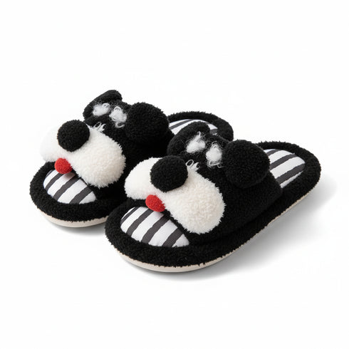 Whimsical Schnauzer Plush House Slides