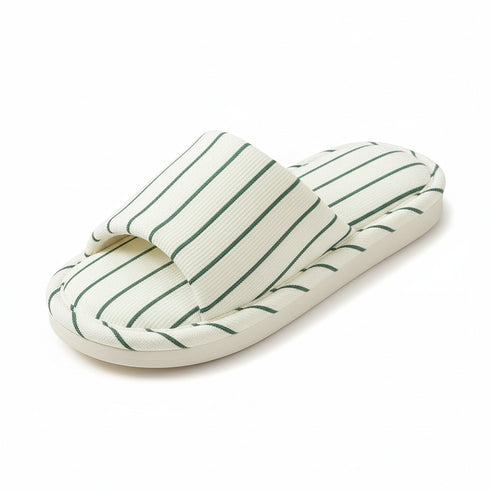 Breezy Pinstripe Linen Home Slides