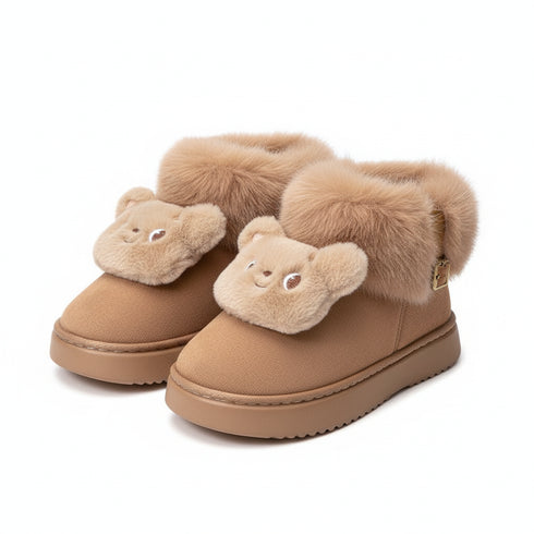 Bear Patch Fluffy Cuff Boots