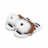 Furry Puppy Striped Plush Slides