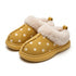 Polka Dot Fuzzy Platform Slippers