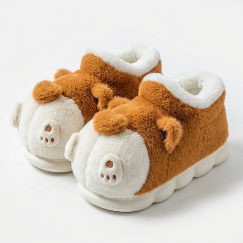Plush Corgi Butt Ankle Slippers
