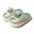 Playful Frog Face Linen Slides