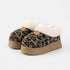 Chunky Burger Plush Platform Slippers