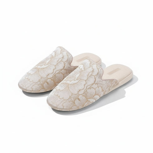 Petal-Stitch Indoor Mule Slippers