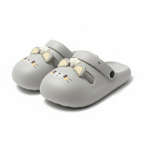 Whimsical Cartoon Mouse Platform Clogs
