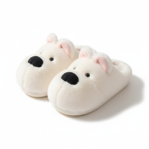 Westie Dog Plush Home Slippers