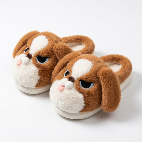 Grumpy Puppy Plush House Slippers