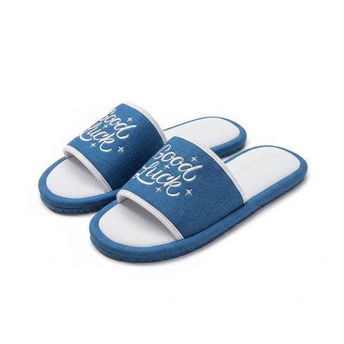 Embroidered Good Luck Home Slides