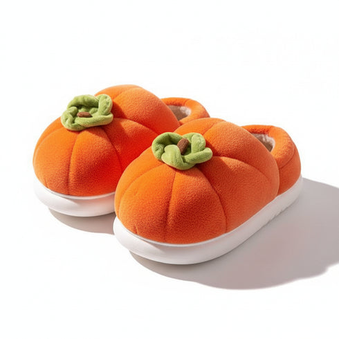 Plush Persimmon Fruit Design Slippers