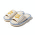Striped Star Patch Linen Slippers