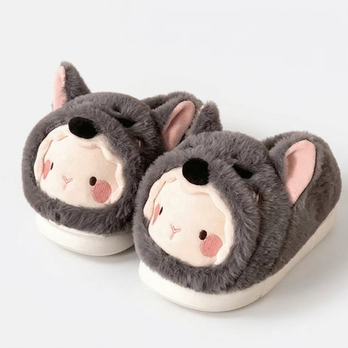 Wolf Disguised Sheep Plush Slippers