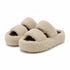 Chunky Teddy Fleece Platform Slides