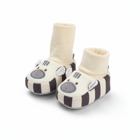Playful Zebra Knit Infant Boots