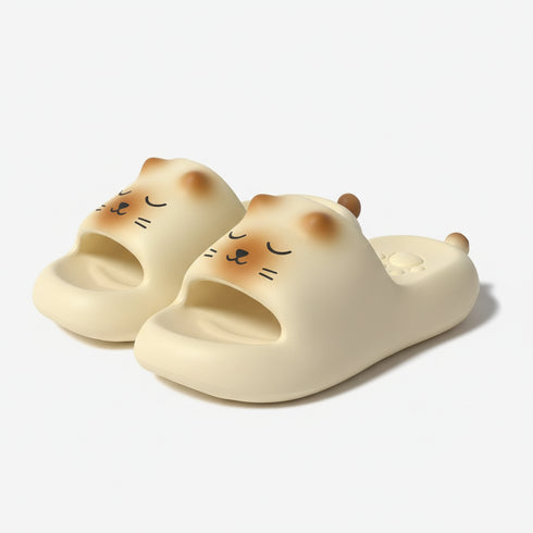 Playful Cartoon Cat Foam Slides