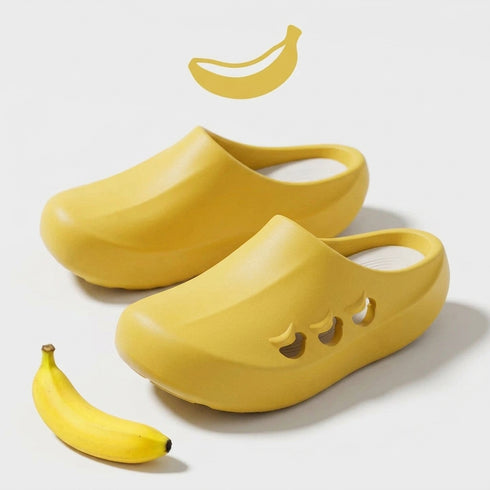 Chunky Banana Cutout Platform Clogs